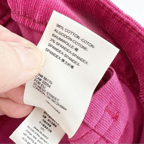 Pilcro Anthro High‎ Rise Skinny Pink Berry Velour Corduroy Pants - Picture 13 of 13